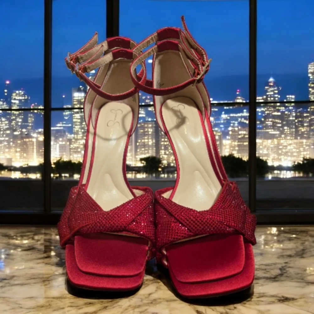 Jessica Simpson Elegant Red Women's Heels- Size 8m - Picture 1 of 7